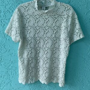 Jones New York Cream Lace Blouse